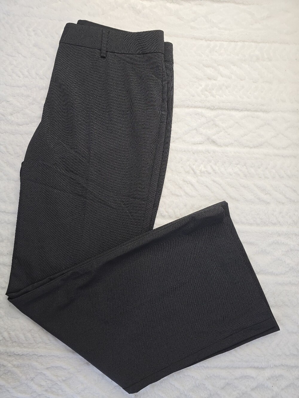 Express Editor Dress Pants Black Pinstripe Mid Rise Straight Wide Leg Office 10R